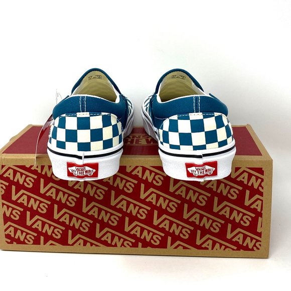 Vans Shoes Women's Classic Slip-On Low Top Checkerboard Canvas Blue VN0A33TB9EX - Picture 5 of 11